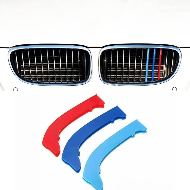 IIKSDII Auto-Kühlergrill-Einsätze für BMW 3er-Serie 2009-2012 E90 E91 318i 320i 325i 330i 335i (12 Balken), Kühlergrill-Zubehör von IIKSDII