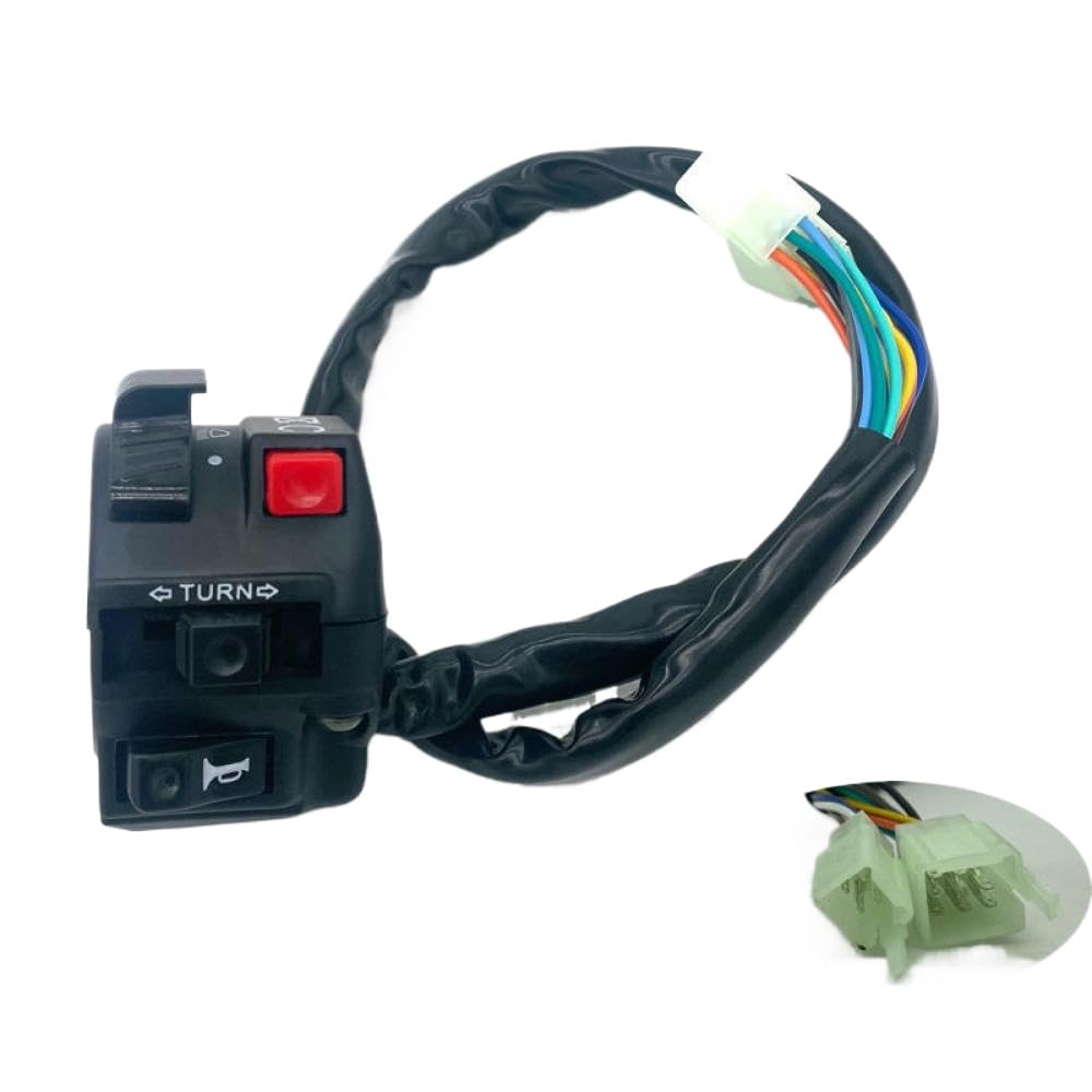22 mm universeller Motorrad -Lenker linker Schalter Horndrehung Scheinwerfer Elektrischer Startknopf Controller 12 Drähte 22 mm universeller Motorrad -Lenker linker Schalter Horndrehung Scheinwerfer Elektrischer Startknopf Controller 12 Drähte von IJOSADON