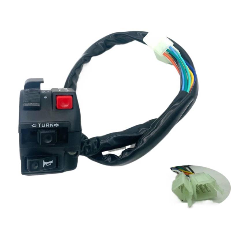 22 mm universeller Motorrad -Lenker linker Schalter Horndrehung Scheinwerfer Elektrischer Startknopf Controller 12 Drähte von IJOSADON