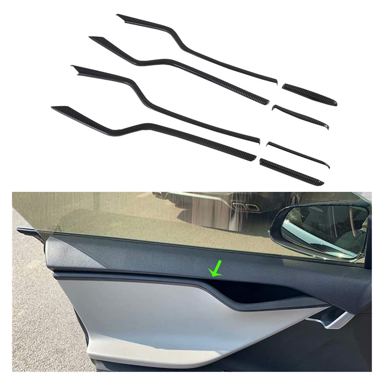 IKOCHI Türgriff Abdeckung für Innentür, Abdeckung für Innenleisten, Tesla Modell S 2016-2019 Autozubehör, 8 Stück von IKOCHI