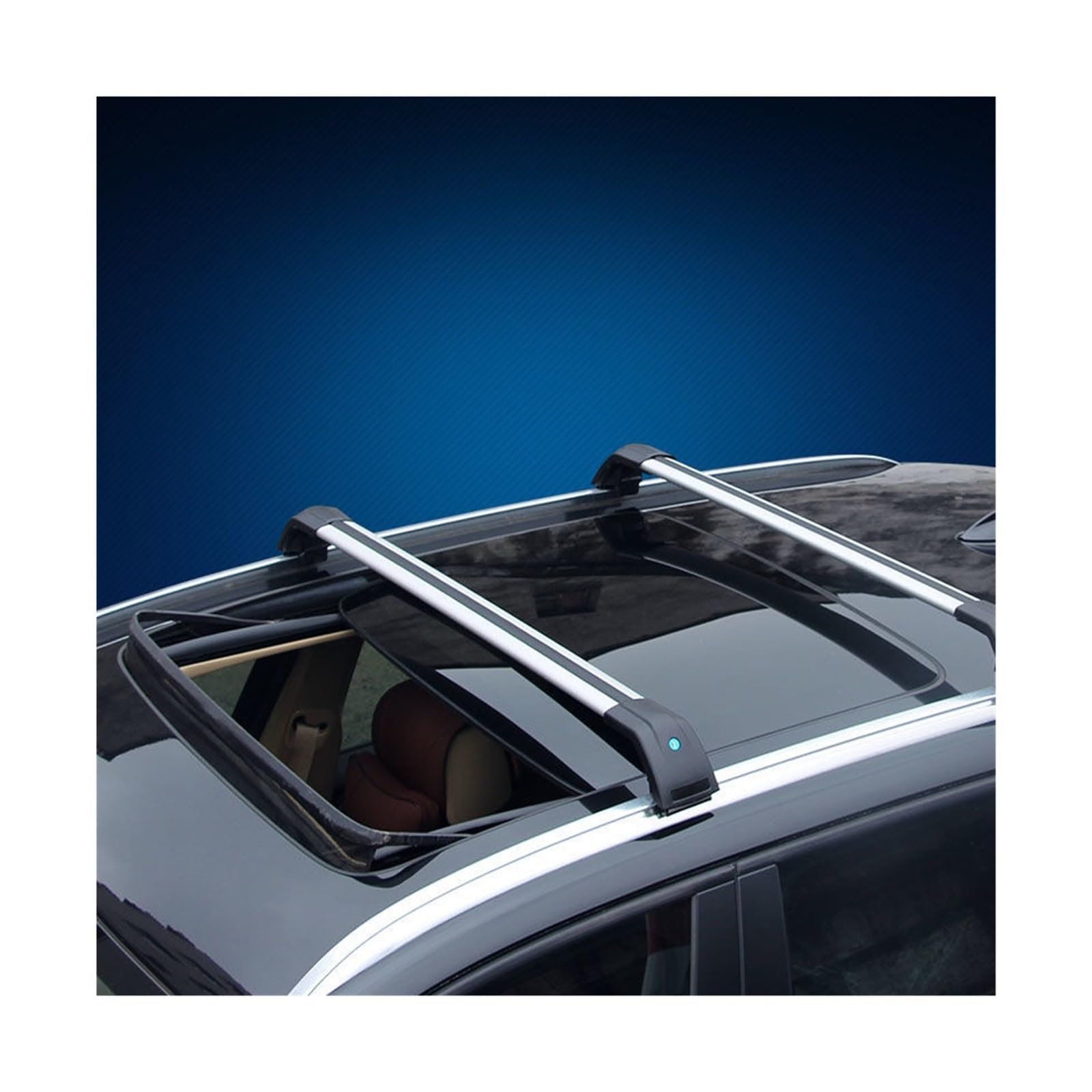 2-teilige Dachträger kompatibel mit Hyundai Palisade 2019–2021, Seitenträger aus Aluminiumlegierung, Querschienen, Dachgepäckträger(Silver and Black) von IKQSVKQR