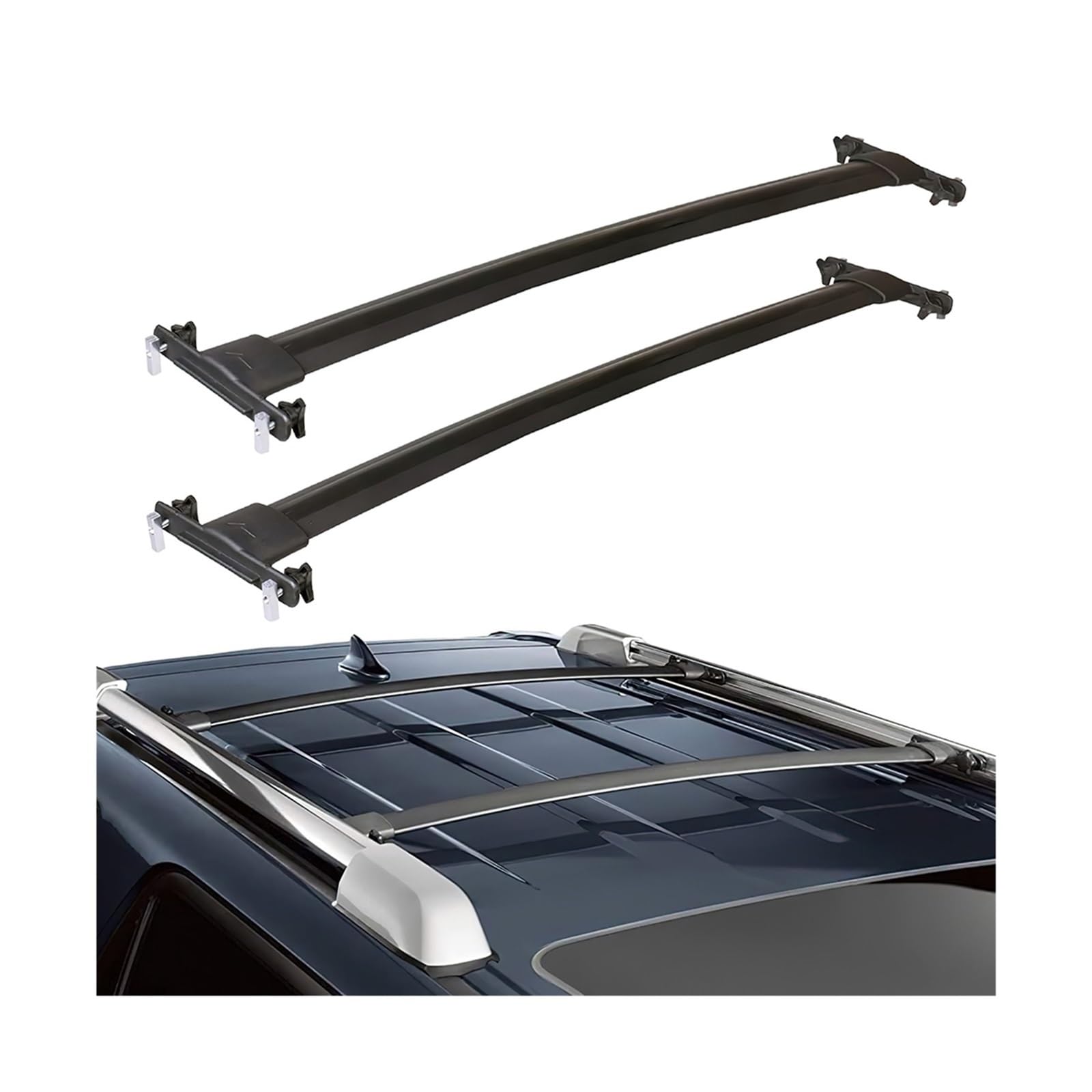 Paar OE Style Querstangen Dachträger Ersatz Kompatibel for Toyota 4 Runner 4Runner 2010-2021 Aluminium Gepäck Fracht Träger Schwarz von IKQSVKQR