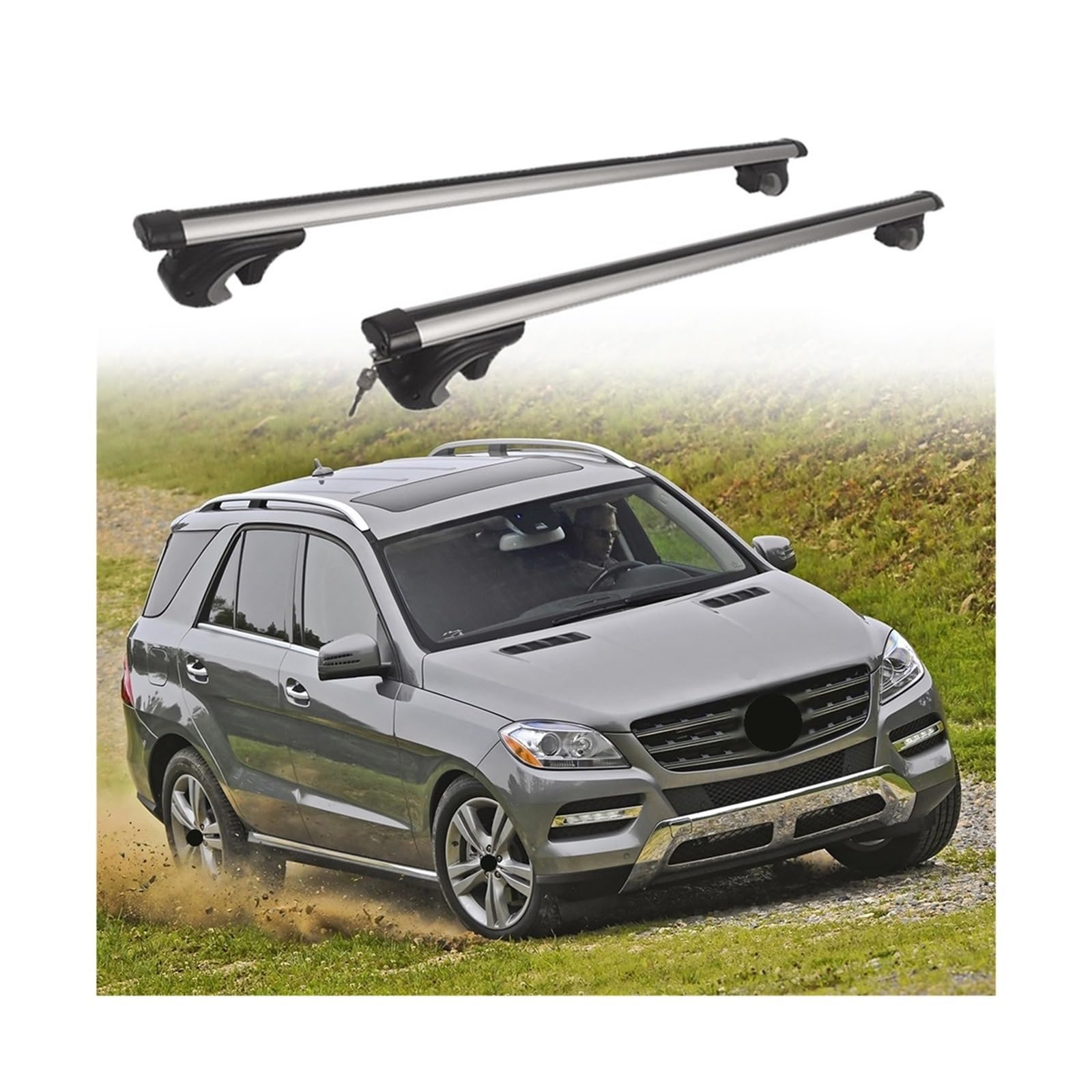 Querträger Dachträger Kompatibel for Benz W166 Fracht Träger Gepäck Bar Silber Rack Schienen Querträger Dachträger Kompatibel for Benz W166 Fracht Träger Gepäck Bar Silber Rack Schienen von IKQSVKQR
