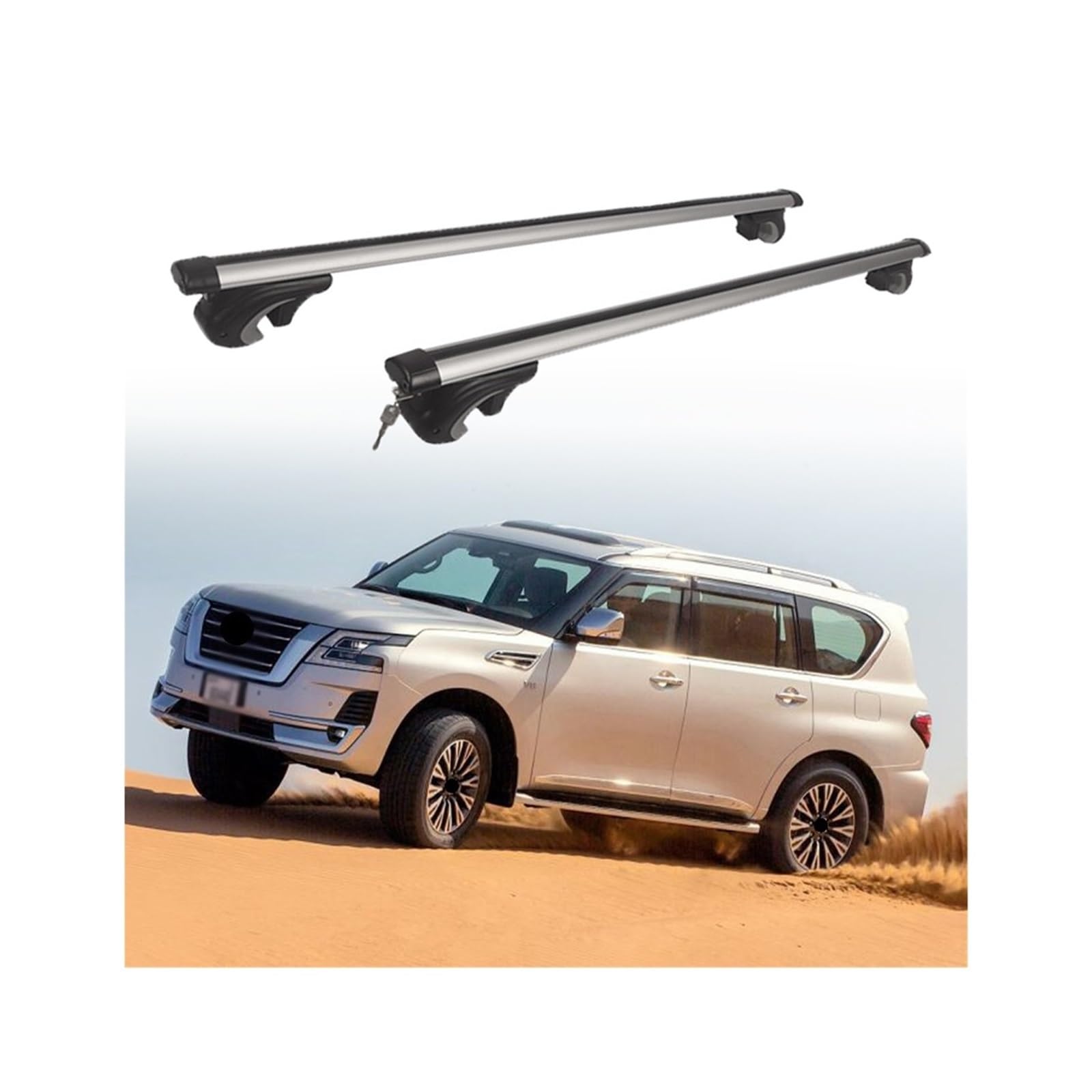 Querträger Dachträger Kompatibel for Nissan Patrol 2022-2023 Frachtträger Gepäckstange Silber Rack Schienen Querträger Dachträger Kompatibel for Nissan Patrol 2022-2023 Frachtträger Gepäckstange Silber Rack Schienen von IKQSVKQR