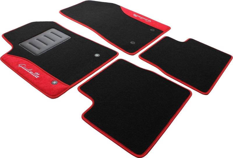 ilTappetoAuto by Fabbri 3 - COLOR0000017R - Maßgeschneiderte Automatten aus rutschfestem Teppich, 2 Stickereien, Rot von ilTappetoAuto