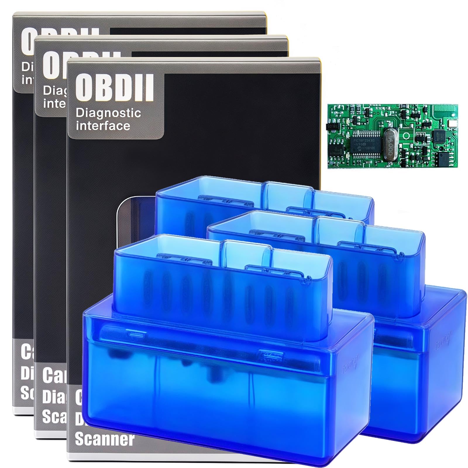 ILESTDG Festberg - CarCheck Mini ELM327 OBD2 Bluetooth Auto Diagnosegerät, Kabelloser OBD-II Scanner Mit Stecker, Umfassende Fahrzeugdiagnose (3pce) von ILESTDG