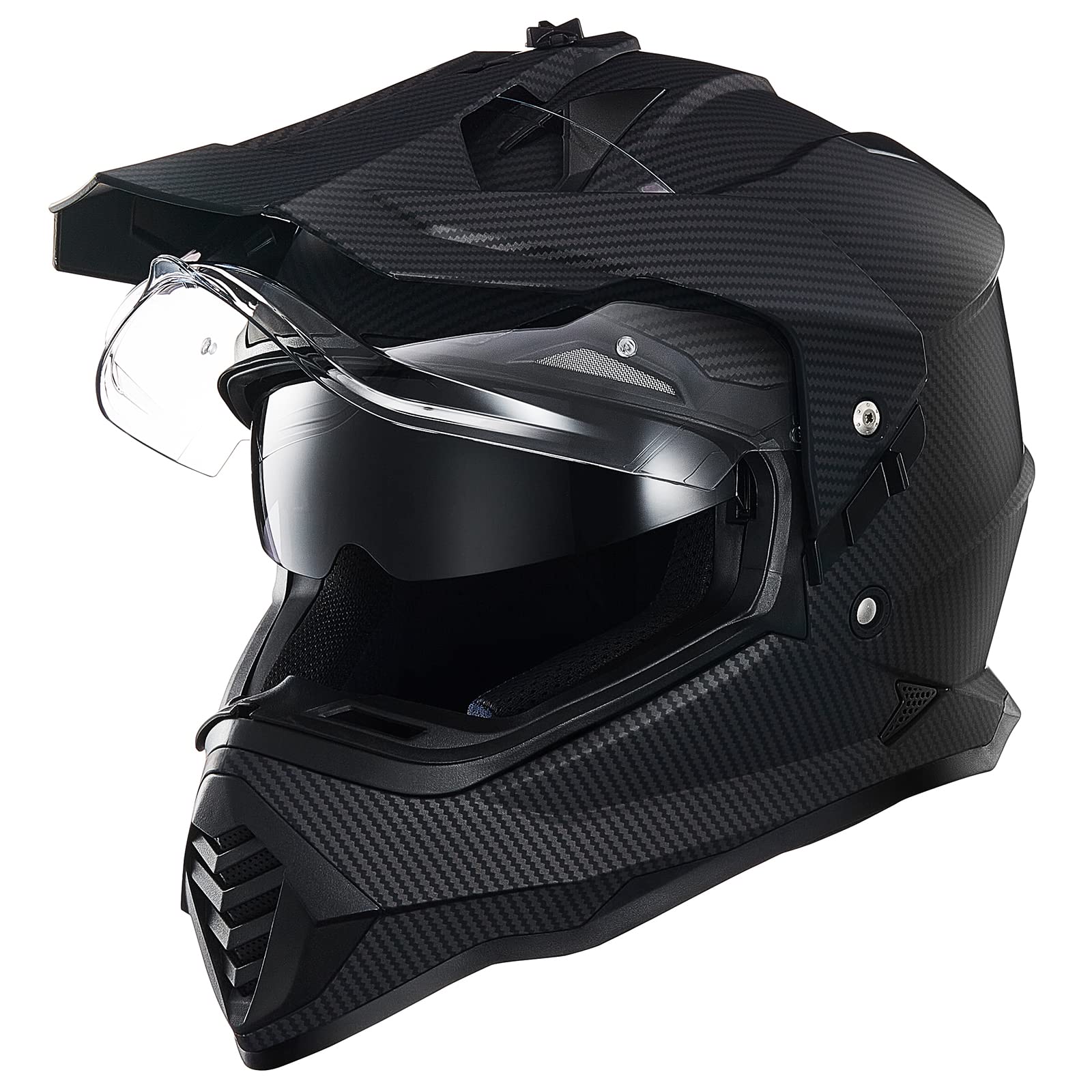 ILM Dual Sport Adventure Motocross Motorradhelm mit Pinlock kompatiblem Sonnenvisier ATV Dirt Bike Off Road Casco ECE Modell-WS902,Carbon, M ILM Dual Sport Adventure Motocross Motorradhelm mit Pinlock kompatiblem Sonnenvisier ATV Dirt Bike Off Road Casco ECE Modell-WS902,Carbon, M von ILM