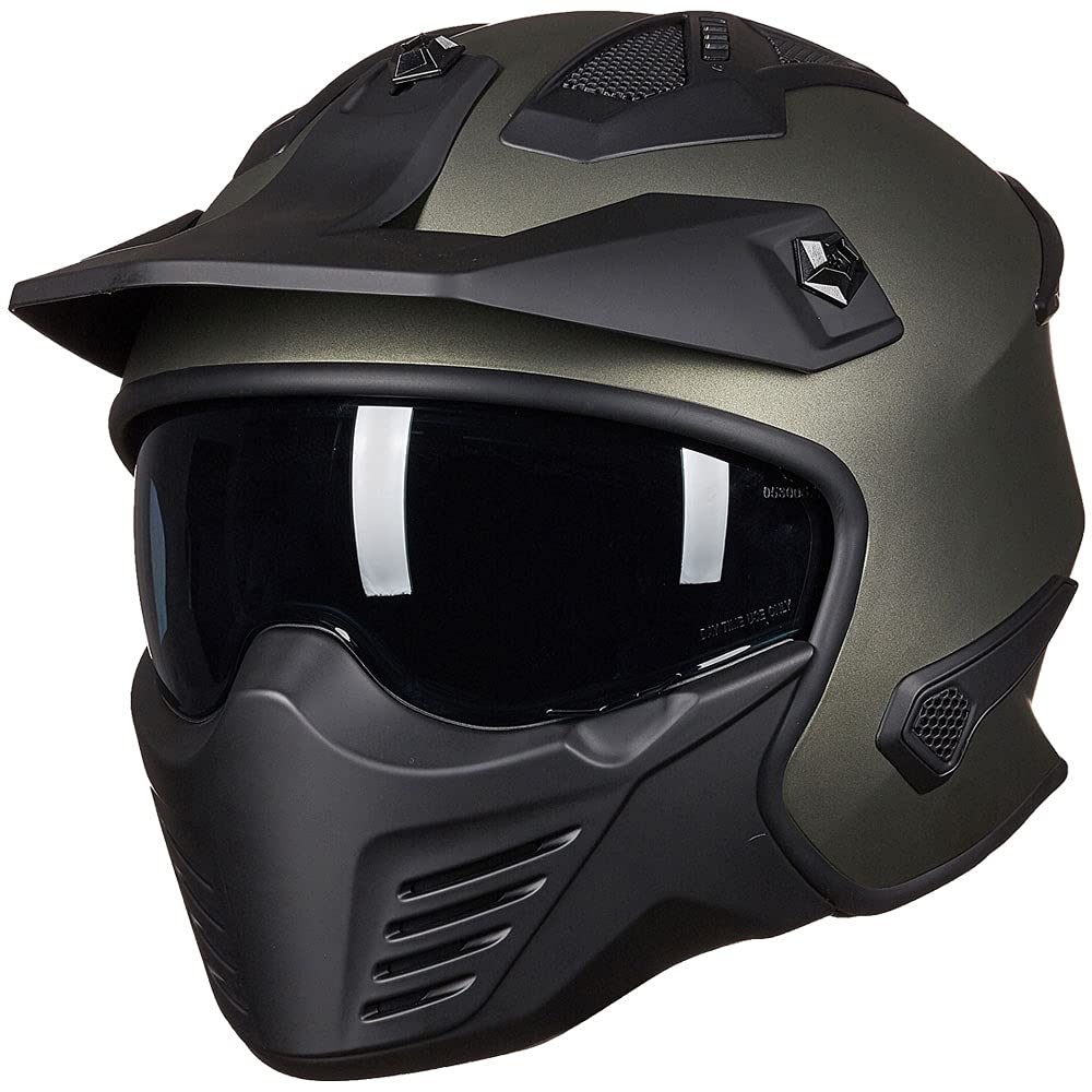 ILM Helm Motorrad Integralhelm Motocross Herren Damen Vintage Retro mit Visier ECE Model 726X,Grün Mitternacht,2XL ILM Helm Motorrad Integralhelm Motocross Herren Damen Vintage Retro mit Visier ECE Model 726X,Grün Mitternacht,2XL von ILM
