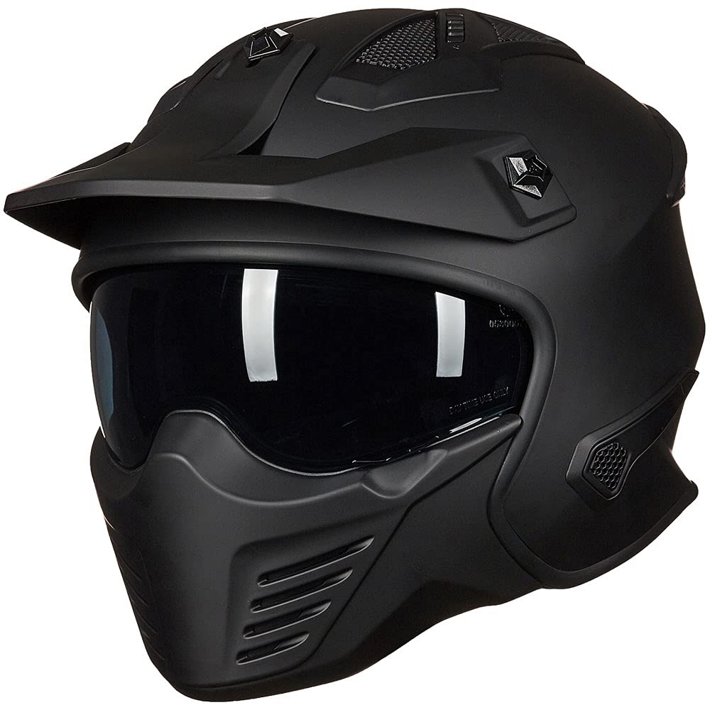 ILM Helm Motorrad Integralhelm Motocross Herren Damen Vintage Retro mit Visier ECE Model 726X,Schwarz Matt,M ILM Helm Motorrad Integralhelm Motocross Herren Damen Vintage Retro mit Visier ECE Model 726X,Schwarz Matt,M von ILM