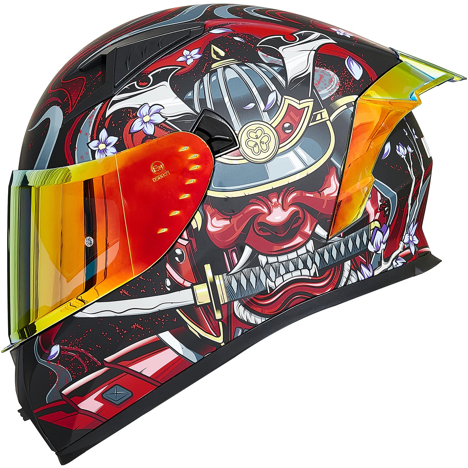 ILM Motorradhelm Integralhelm Herren Damen-Motorcycle Helmet mit 2 Visieren Pinlock-kompatiblen klaren und getönten-Street Bike Motocross Casco DOT&ECE Modell Z501, Armor Red, M von ILM