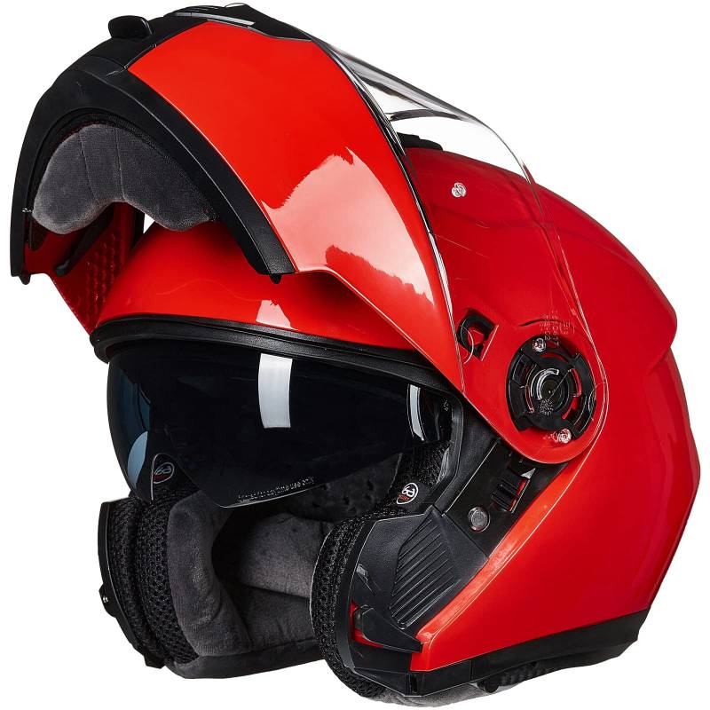 ILM Motorradhelm Klapphelm Integralhelm Doppelvisier ECE22.06 Modell 159,Red,M von ILM