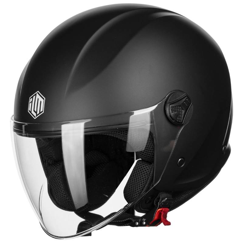 ILM Motorradhelm Retro Herren Damen Jethelm ECE2206 Modell WT506,Mattes Schwarz,XL von ILM