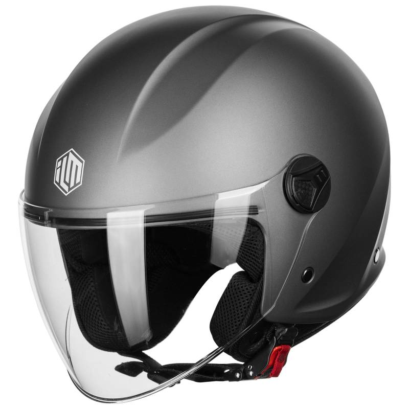 ILM Motorradhelm Retro Herren Damen Jethelm ECE2206 Modell WT506,Grau,L von ILM