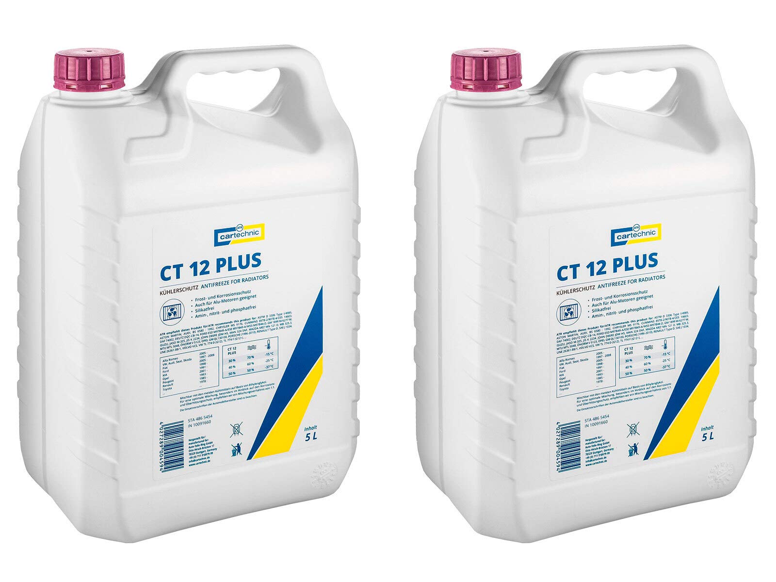 2x Cartechnic 5 Liter Kühlerfrostschutz Anti-Freeze Hellviolett CT 12 PLUS Kühlflüssigkeit Frostschutz Radiator 2x Cartechnic 5 Liter Kühlerfrostschutz Anti-Freeze Hellviolett CT 12 PLUS Kühlflüssigkeit Frostschutz Radiator von ILODA