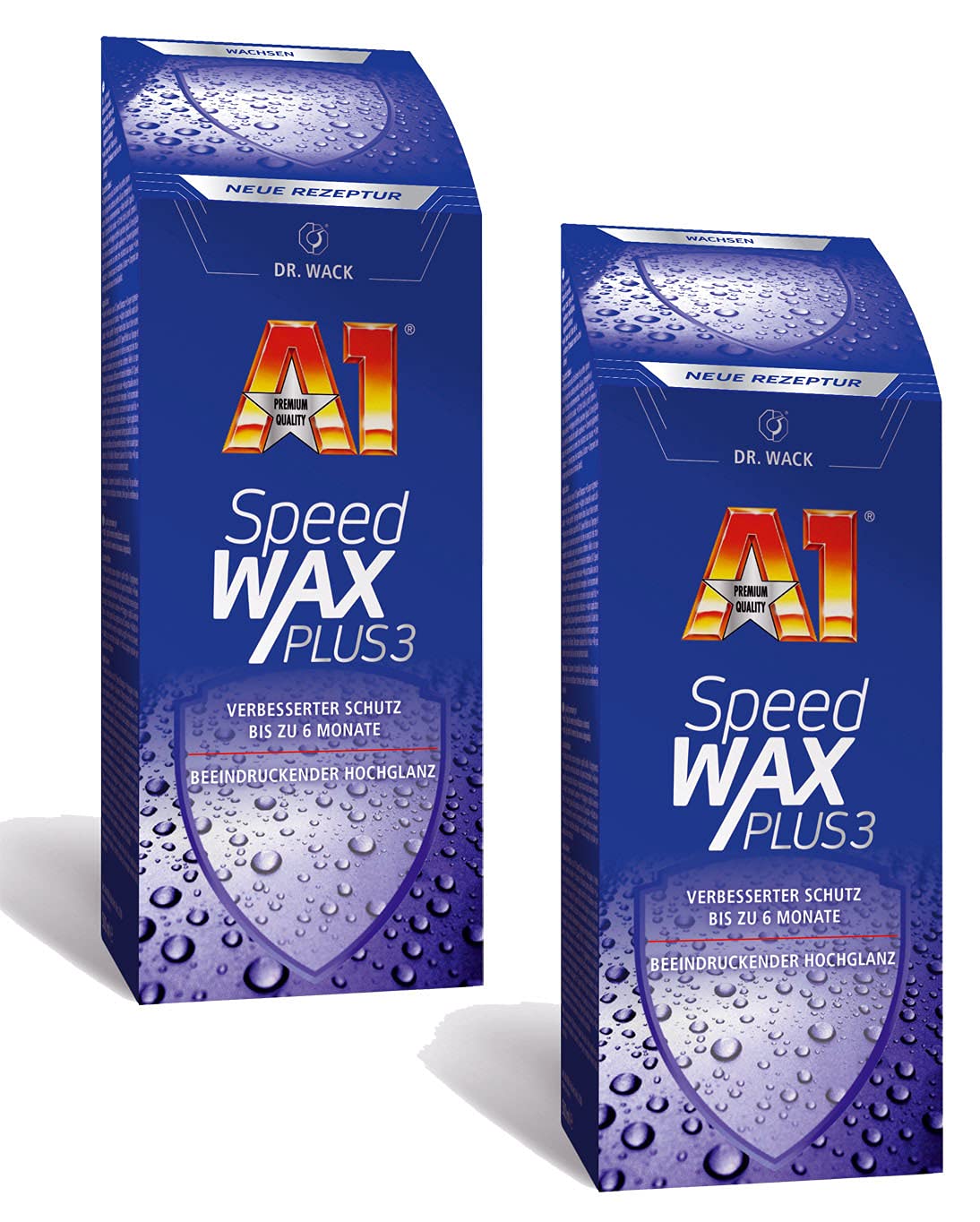 ILODA 2X 250ml Dr. Wack A1 Speed Wax Plus 3, Auto-Hartwachs, Auto-Wachs, Lackschutz, Lackversiegelung, Carnauba-Wachs mit extrem langanhaltenden Wasser-Abperl-Effekt für alle Lacke von ILODA