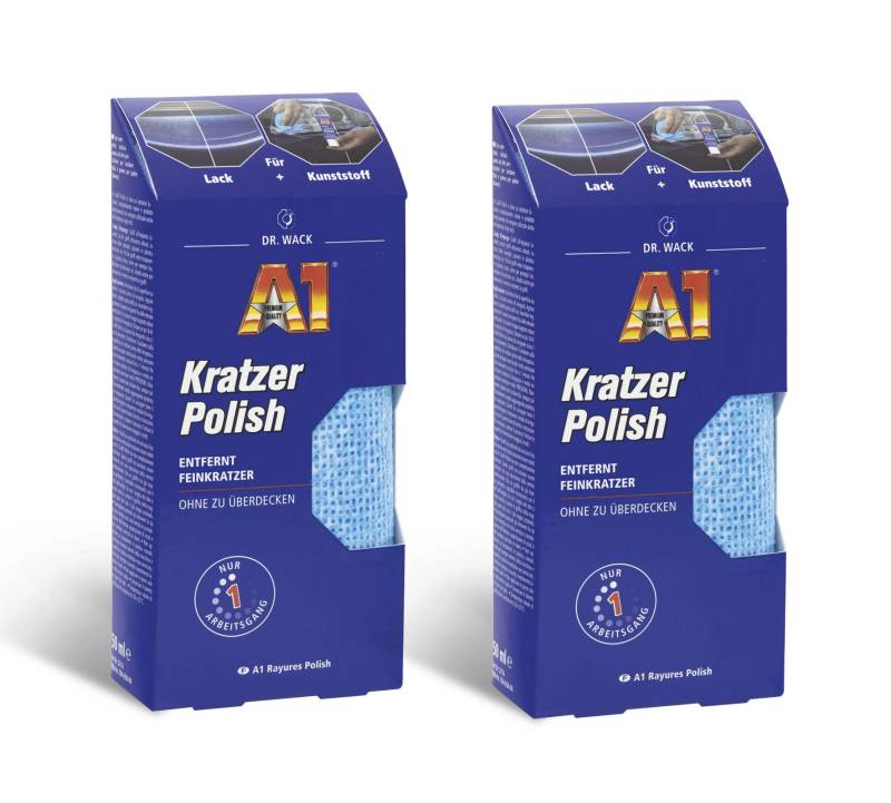 ILODA 2X 50ml Dr. Wack A1 Kratzer Polish, Kratzerentferner aus Lack und Kunststoff, Lackkratzer aus Auto-Lack entfernen ausbessern polieren auspolieren von ILODA