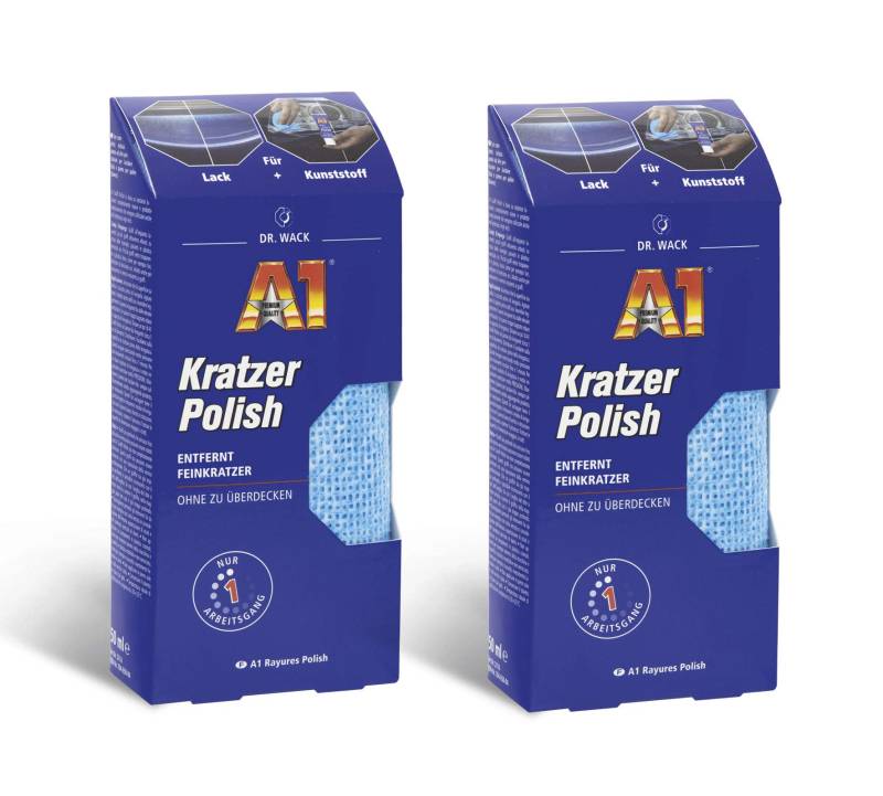 ILODA 2X 50ml Dr. Wack A1 Kratzer Polish, Kratzerentferner aus Lack und Kunststoff, Lackkratzer aus Auto-Lack entfernen ausbessern polieren auspolieren von ILODA