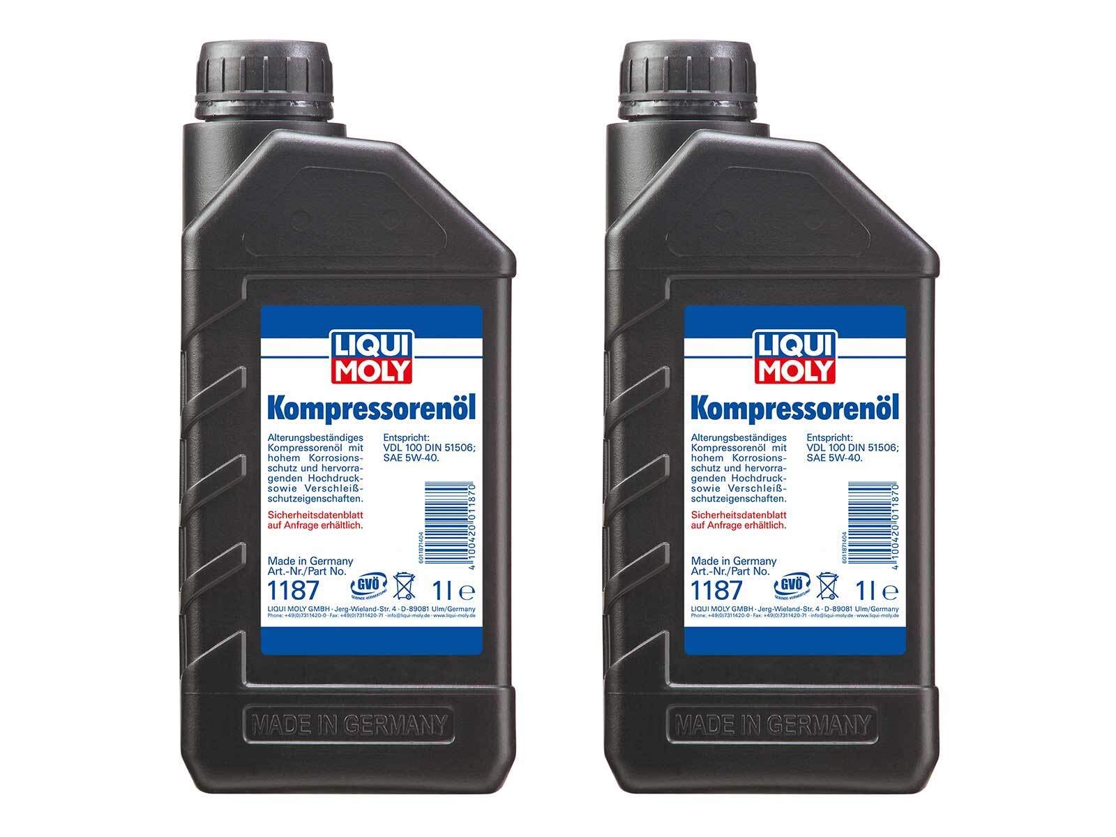 ILODA 2X Original Liqui Moly 1L Kompressorenöl Öl Compressor Oil Schmiersicherheit von ILODA