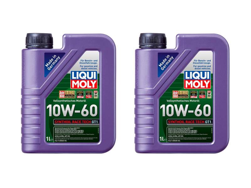 ILODA 2X Original Liqui Moly 1L Synthoil Race Tech GT1 10W-60 Motoröl Motorenöl Oil Öl 1390 von ILODA