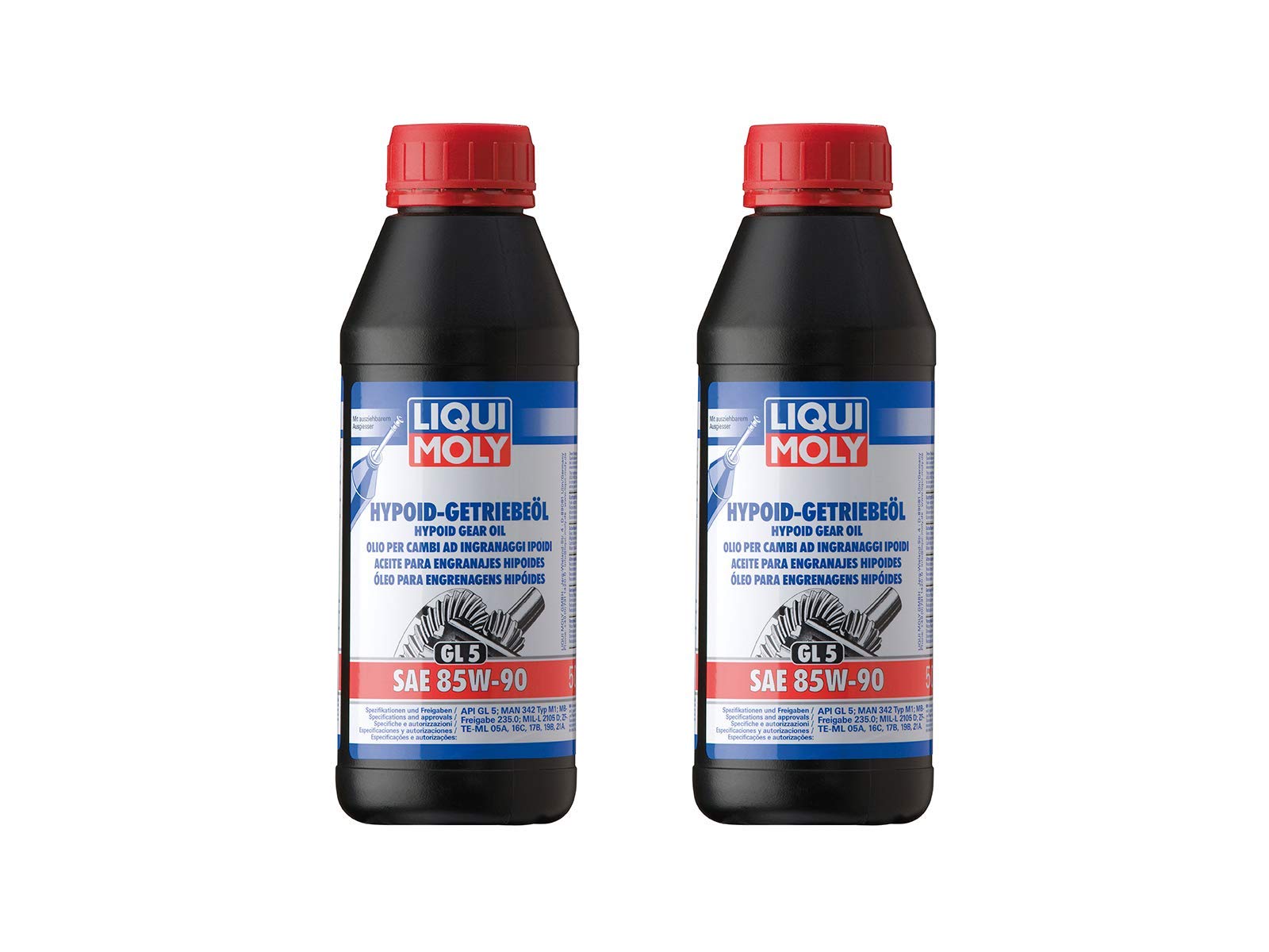 ILODA 2X Original Liqui Moly 500ml Hypoid-Getriebeöl (GL5) SAE 85W-90 Gear Oil 1404 von ILODA