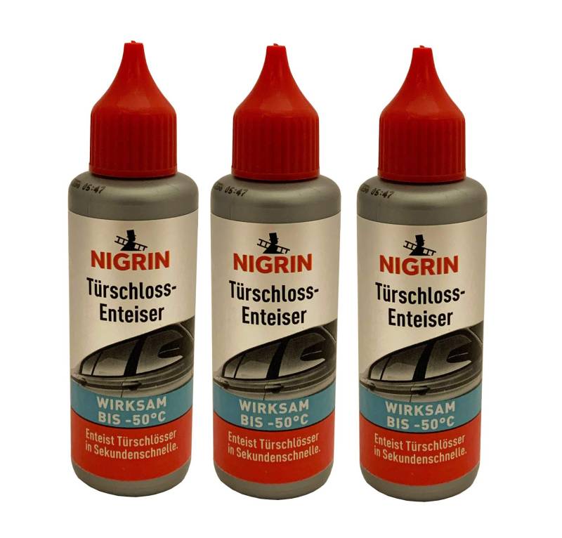 ILODA 3 x 50ml Nigrin Türschlossenteiser, Enteiser für Autotür, Türschloss-Enteiser, Schlossenteiser von ILODA