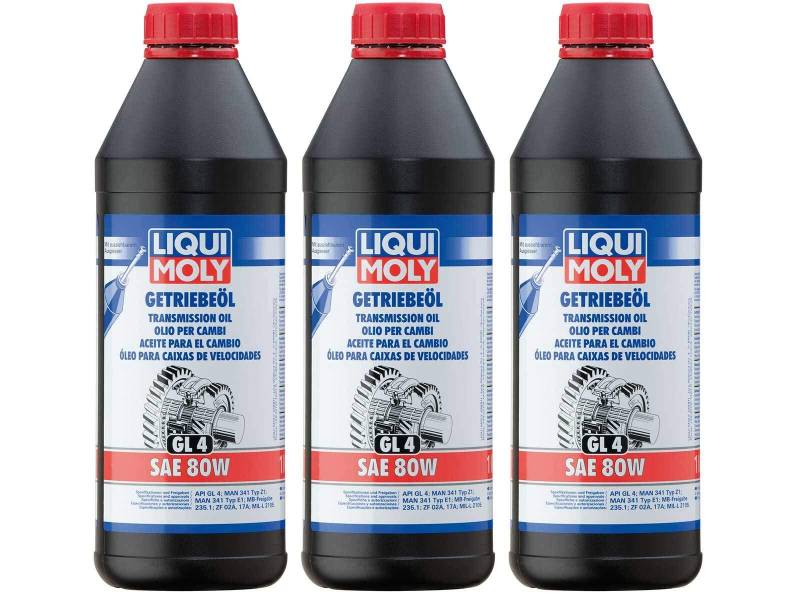 ILODA 3X Original Liqui Moly 1L Hochdruck-Getriebeöl Gear Oil Öl (GL4) SAE 80W von ILODA