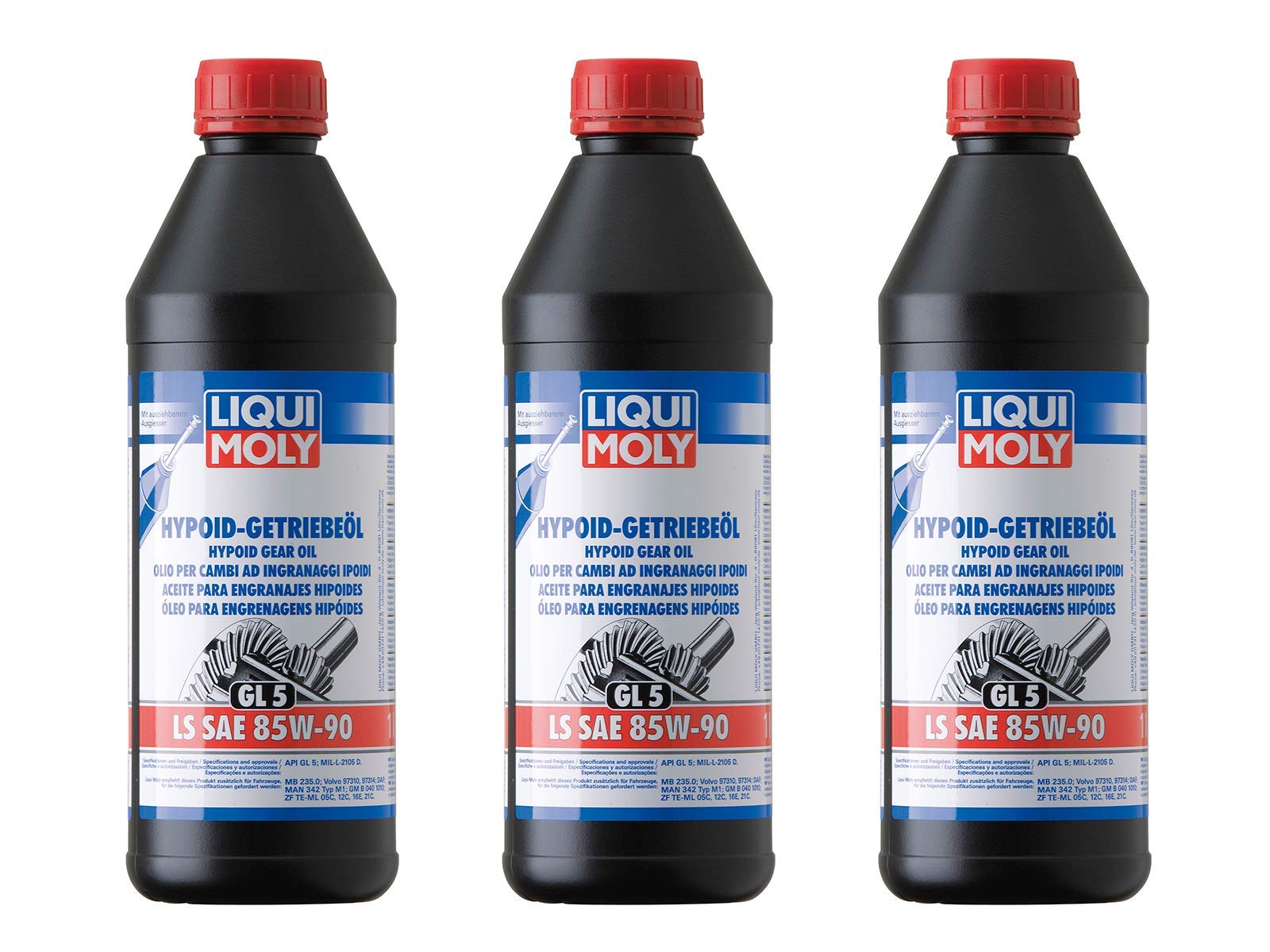 ILODA 3X Original Liqui Moly 1L Hypoid-Getriebeöl (GL5) LS SAE 85W-90 Gear Oil 1410 von ILODA