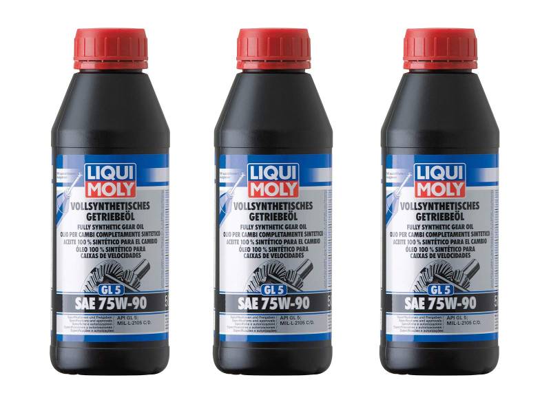 ILODA 3X Original Liqui Moly 500ml Vollsynthetisches Getriebeöl (GL5) SAE 75W-90 1413 von ILODA