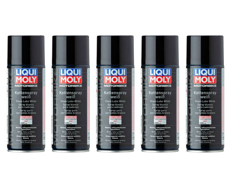 ILODA 5X Original Liqui Moly 400ml Motorbike Kettenspray Weiß Chain Spray White 1591 von ILODA