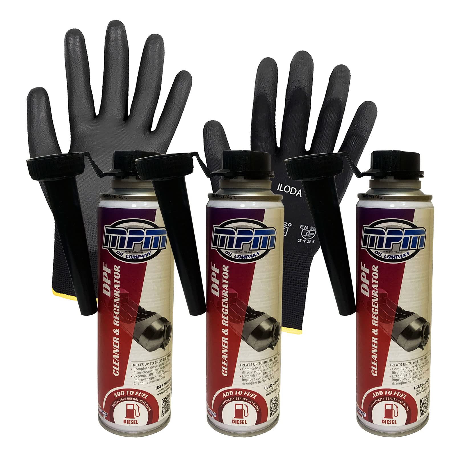 ILODA Schutzhandschuhe + 3X MPM DPF Cleaner & REGENRATOR 250ml, Diesel-Partikel-Filter Reiniger Regenerator, sorgt für eine vollständige und schnelle Regeneration des Partikelfilters. ILODA Schutzhandschuhe + 3X MPM DPF Cleaner & REGENRATOR 250ml, Diesel-Partikel-Filter Reiniger Regenerator, sorgt für eine vollständige und schnelle Regeneration des Partikelfilters. von ILODA
