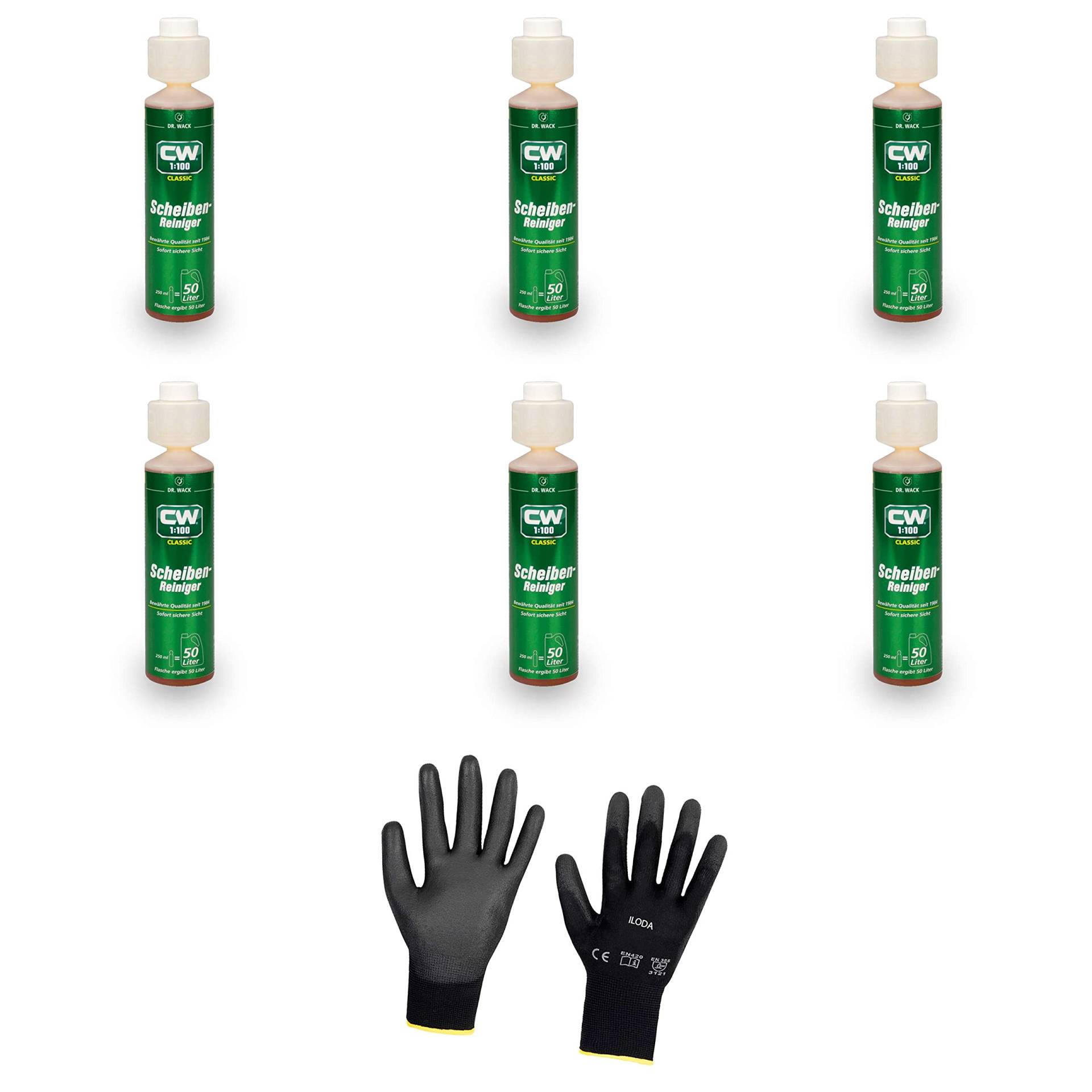 ILODA Schutzhandschuhe + 6xDr.Wack CW 250ml 1:100 Classic Scheibenreiniger ILODA Schutzhandschuhe + 6xDr.Wack CW 250ml 1:100 Classic Scheibenreiniger von ILODA