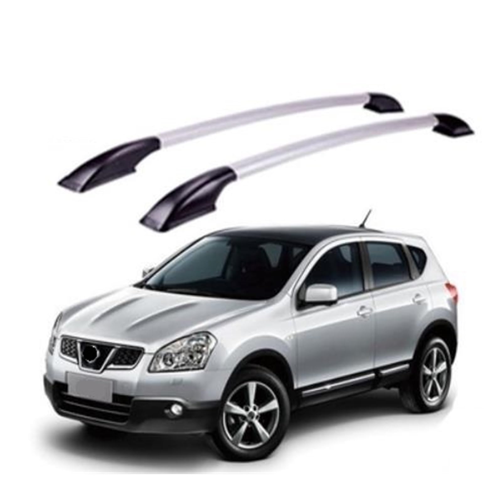 ILQNZCNM Auto Dach Rack Gepäck Träger Bar Dekorative Kompatibel for Nissan Qashqai J10 J11(Ivory) von ILQNZCNM