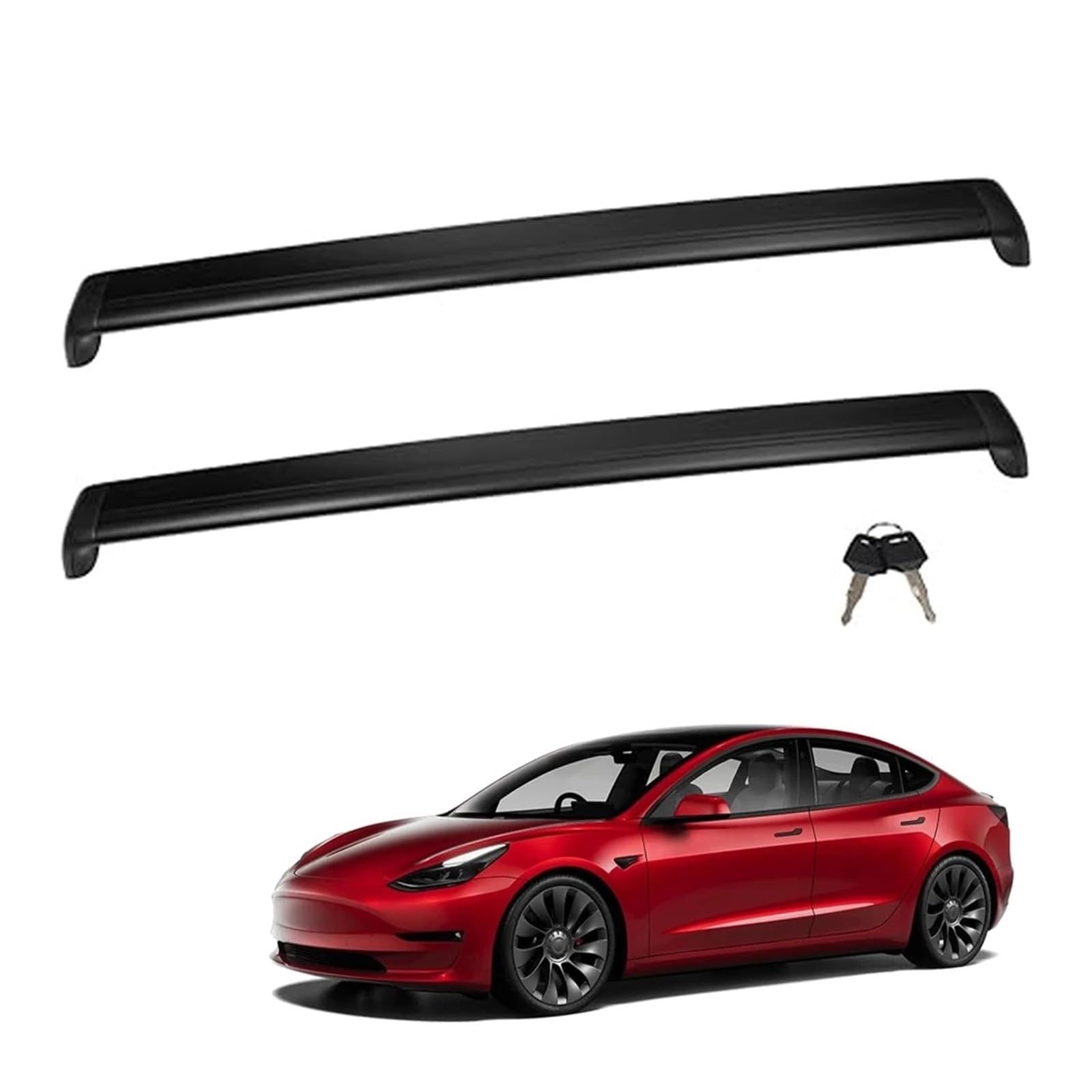 ILQNZCNM Dachträger-Querstange, kompatibel mit Tesla Model Y 2017–2024, Model 3 Highland, Robustes Aluminium-Dachträger-Zubehör(M 3 High-Land) von ILQNZCNM