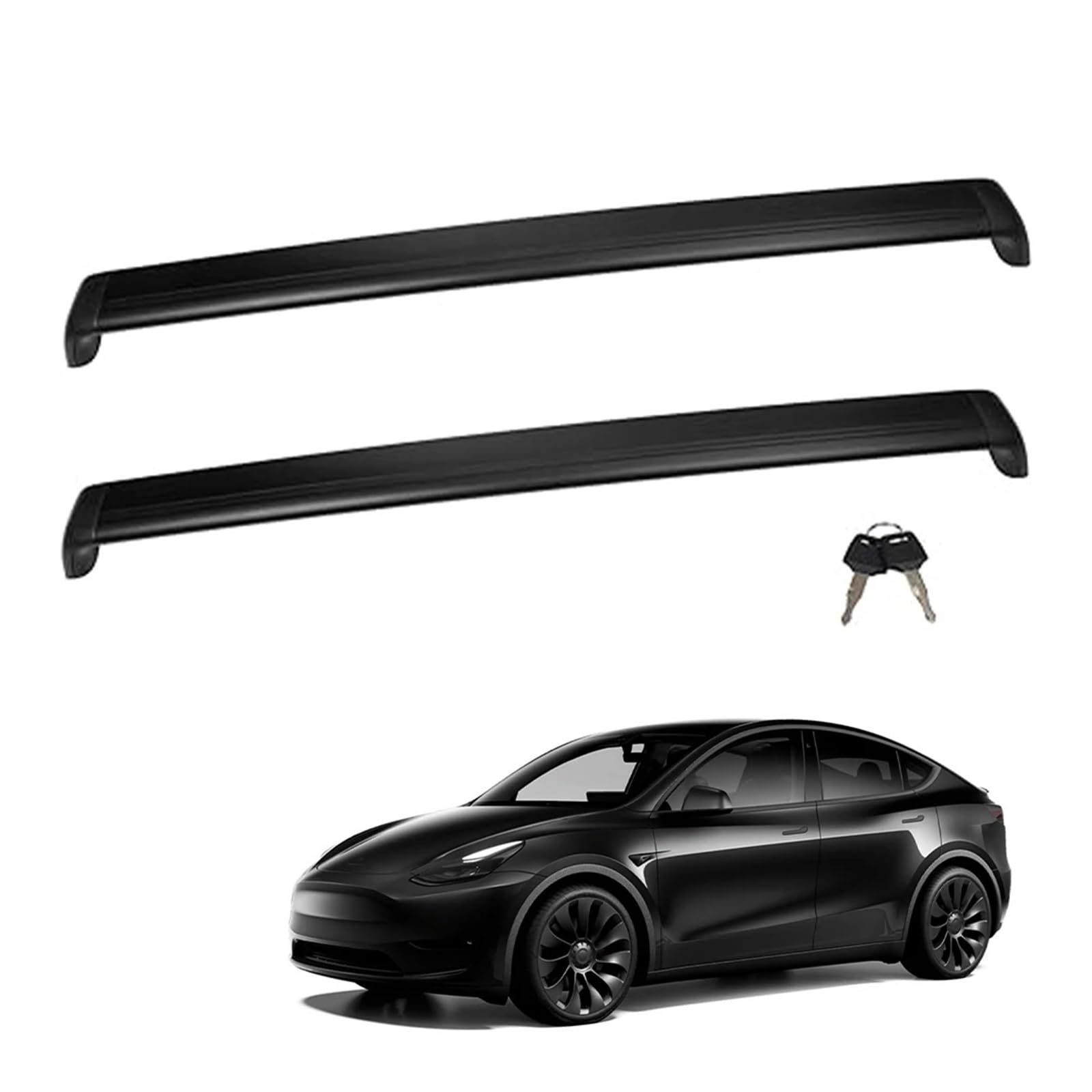 ILQNZCNM Dachträger-Querstange, kompatibel mit Tesla Model Y 2017–2024, Model 3 Highland, Robustes Aluminium-Dachträger-Zubehör(My 20-24) von ILQNZCNM