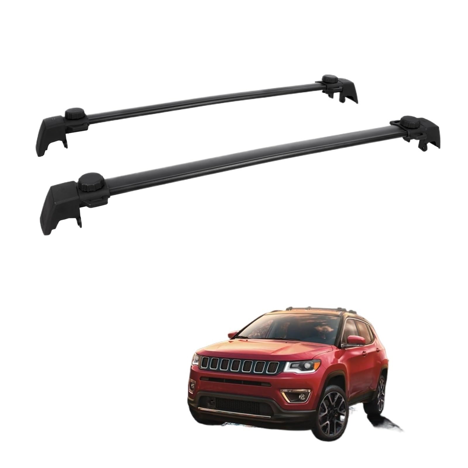 ILQNZCNM Dachträger-Querstangen, kompatibel mit Jeep Compass 2011–2022, Gepäckträger aus Aluminiumlegierung, Kajak-, Fahrrad- und Kanus-Dachträger-Querstangenhalter(for 2011-2016) von ILQNZCNM