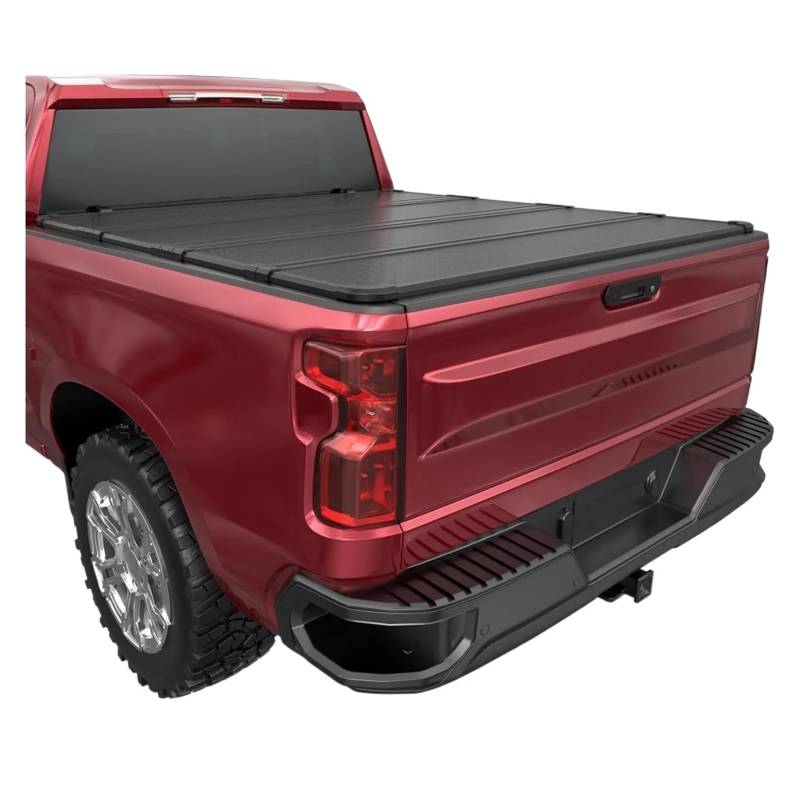 ILQNZCNM Faltbare Ladeflächenabdeckung aus Aluminium, kompatibel mit 2007–2013 Silverado/GMC Sierra 1500 Fleetside, 4-Fach, 1,77 m von ILQNZCNM