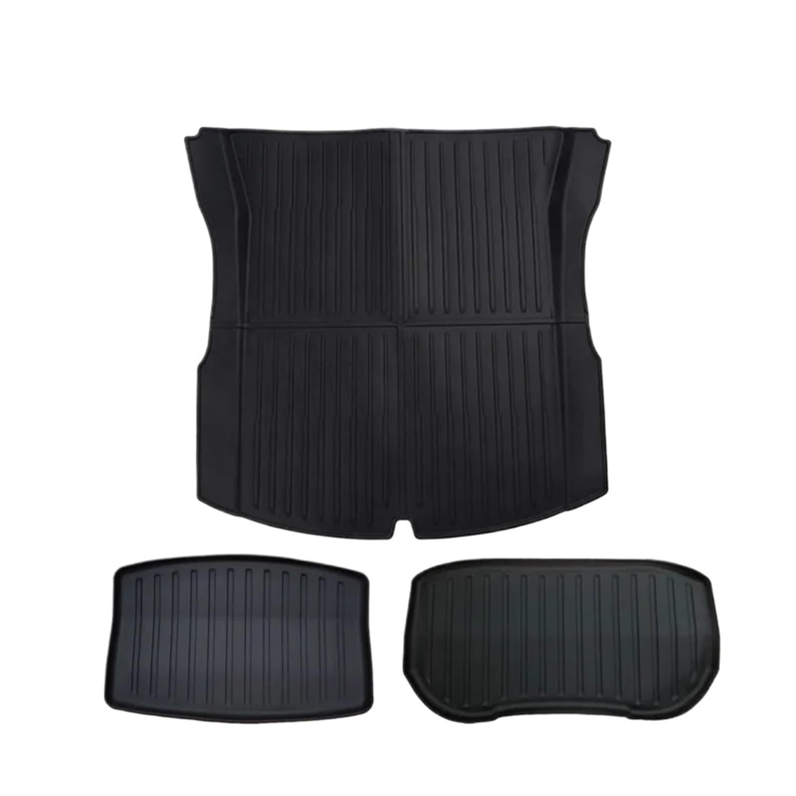 ILQNZCNM Kofferraummatte vorne und hinten, kompatibel mit Tesla Model 3/Y Highland 2024, TPE-Teppich, wetterbeständige Pads, obere und untere Schicht(3 Rear) von ILQNZCNM