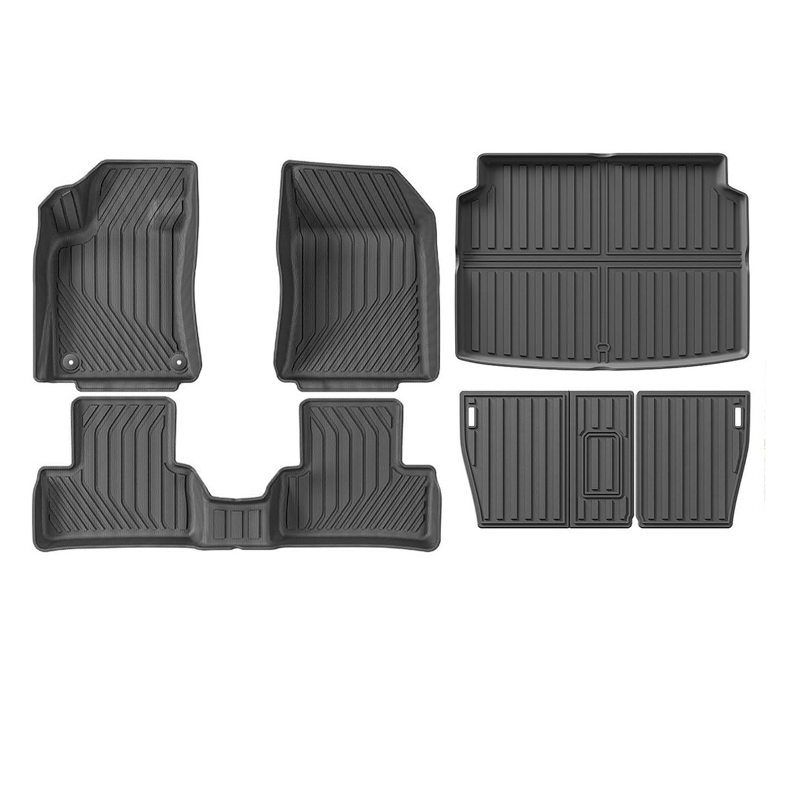 ILQNZCNM Kompatibel for Peugeot 308 2022 2023 2024 TPE 3D Auto-Fußmatten Cargo Liner Kofferraumpolster Schwarz Wasserdicht Allwetter Linkslenker(6pcs LHD) von ILQNZCNM