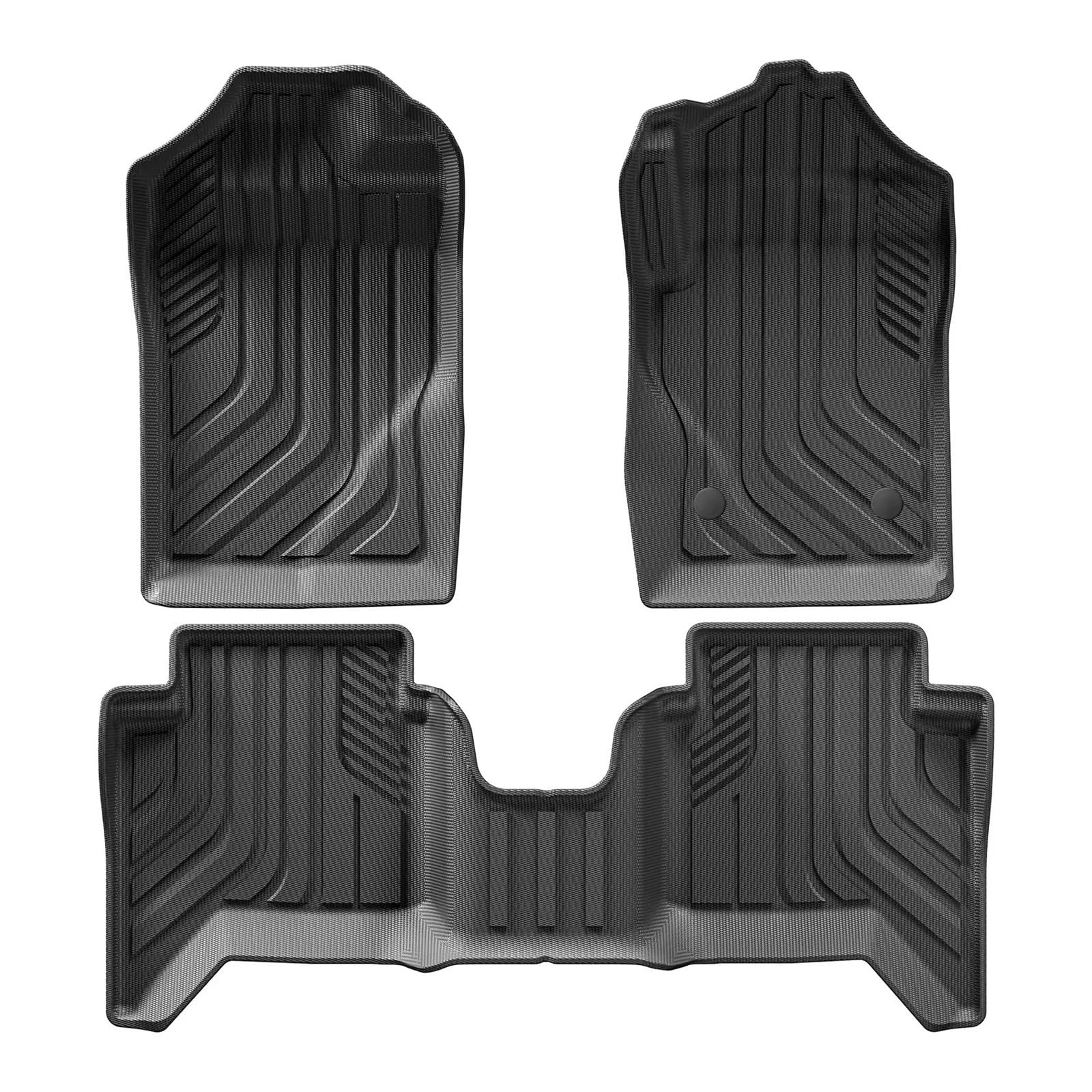 ILQNZCNM Ladeflächenmatten-Set for Auto-LKW, kompatibel mit Ranger 2024 2025, US-Version, passend for 5FT 59.6 Bett, Kofferraum-Ladeflächen-Auskleidung, schwarzes TPE-3D-Fußmatten-Set(3pcs LHD) von ILQNZCNM