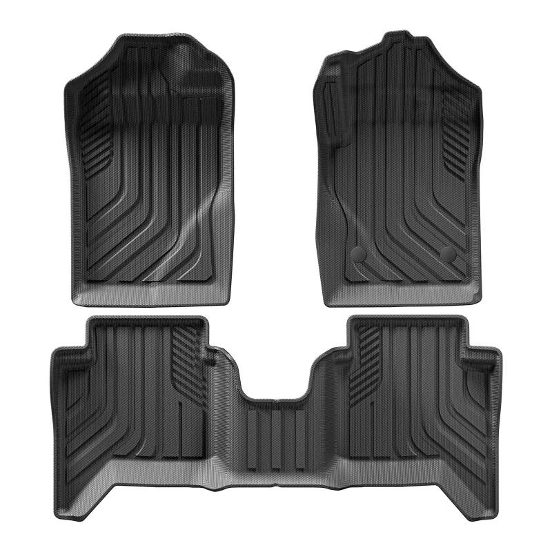 ILQNZCNM Ladeflächenmatten-Set for Auto-LKW, kompatibel mit Ranger 2024 2025, US-Version, passend for 5FT 59.6 Bett, Kofferraum-Ladeflächen-Auskleidung, schwarzes TPE-3D-Fußmatten-Set(3pcs LHD) von ILQNZCNM