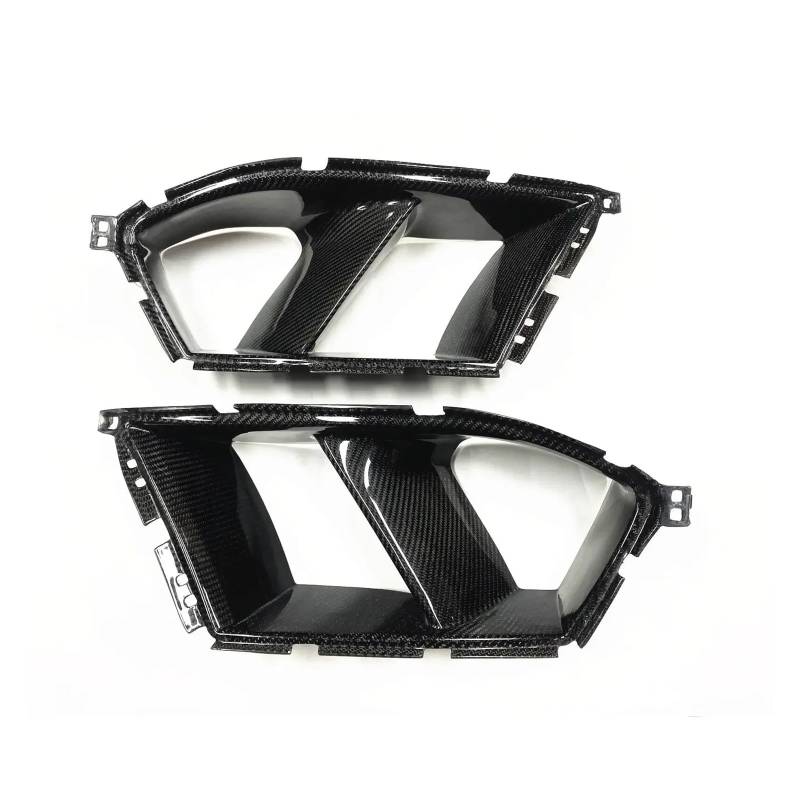 ILQNZCNM Seitliche Lüftungsschlitzabdeckung for die vordere Stoßstange, Auto-Nebelabdeckung, dekorativ, kompatibel mit BMW G80 M3 G82 G83 M4 2021–2024, Karbonfaser-Optik, glänzend schwarz(Carbon Fiber von ILQNZCNM