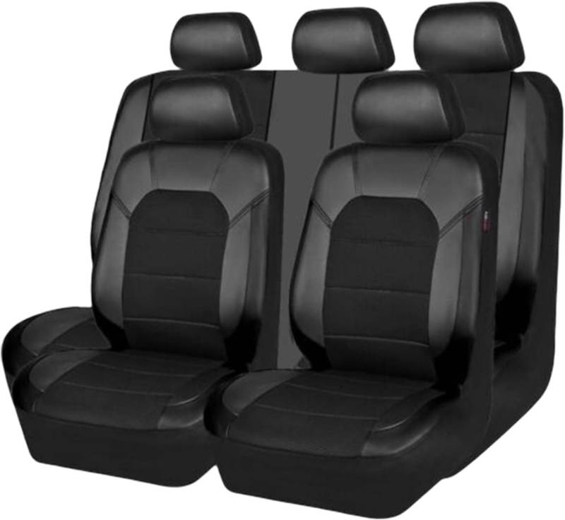 IMAFF Auto Sitzbezüge Set für VW Golf 7 Variant/Golf Variant R R-Line Wagon, Leder 5 Sitzer Langlebig Wasserdicht Atmungsaktiv Autositz Sitzschoner Autositzkissen,/Black von IMAFF