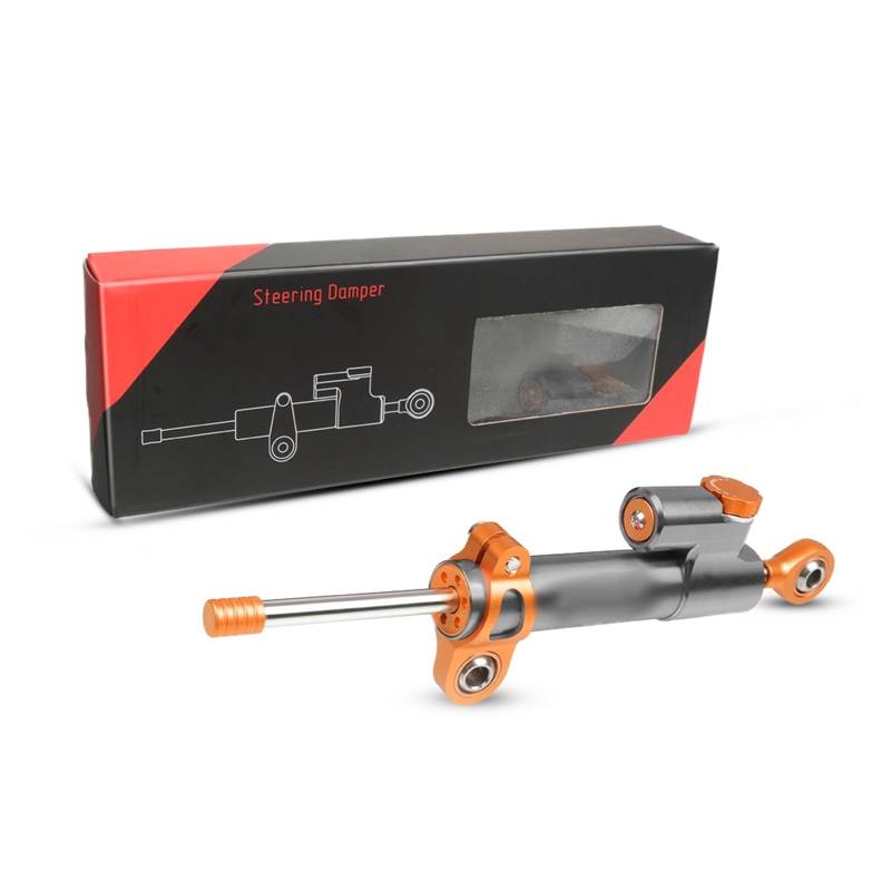 Linear Umgekehrte Stabilisieren Dämpfer Für GROM MSX125 Für MSX 125 2014 2015 2016 2017 2018 2019 Motorrad CNC Einstellbare Lenkung Dämpfer Stabilisator Universal(Orange-Gray) von IMAWUHM