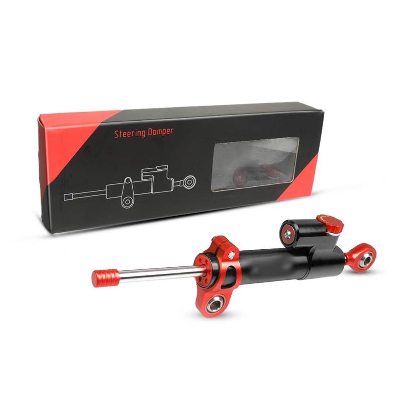 Linear Umgekehrte Stabilisieren Dämpfer Für GROM MSX125 Für MSX 125 2014 2015 2016 2017 2018 2019 Motorrad CNC Einstellbare Lenkung Dämpfer Stabilisator Universal(Red-Black) von IMAWUHM