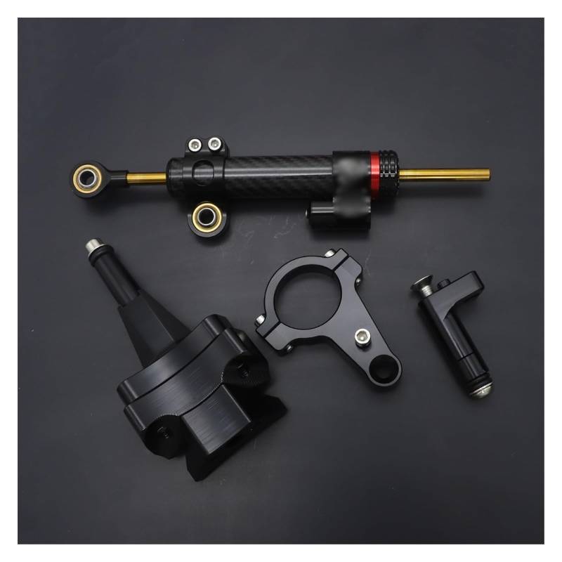 Linear Umgekehrte Stabilisieren Dämpfer Für Kawasaki Für Ninja 400 2018 2019 2020 2021 2022 CNC Einstellbare Lenkung Stabilisator Lenkung Dämpfer Montage Halterung Kit(Black Set) von IMAWUHM