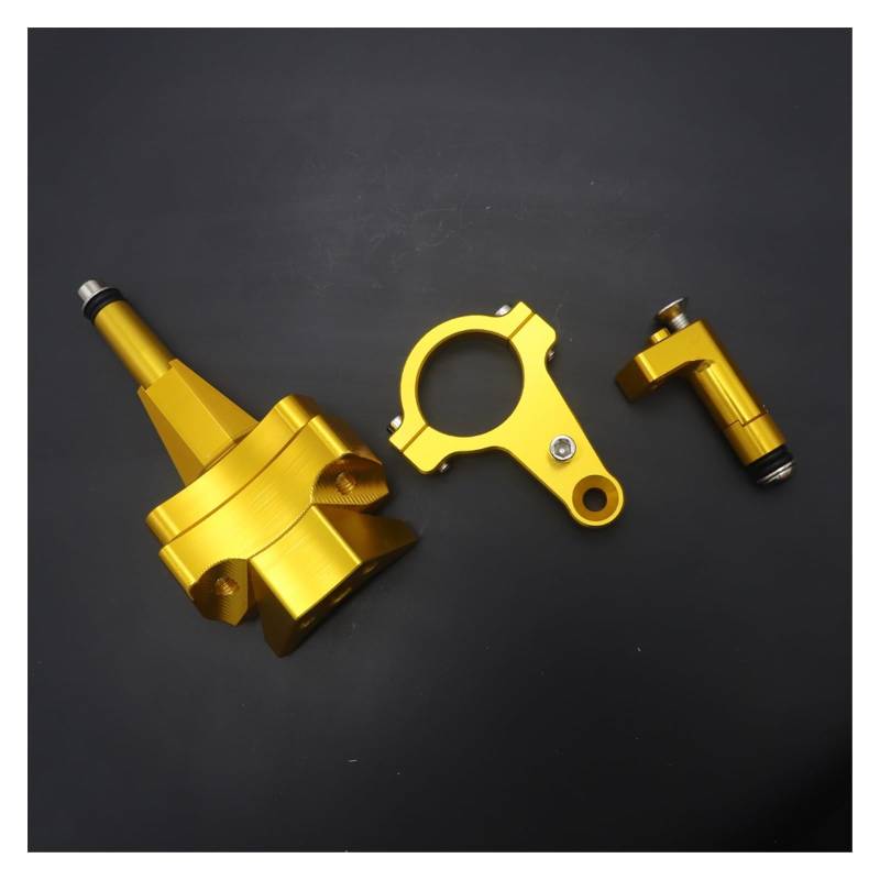 Linear Umgekehrte Stabilisieren Dämpfer Für Kawasaki Für Ninja 400 2018 2019 2020 2021 2022 CNC Einstellbare Lenkung Stabilisator Lenkung Dämpfer Montage Halterung Kit(Gold Bracket) von IMAWUHM