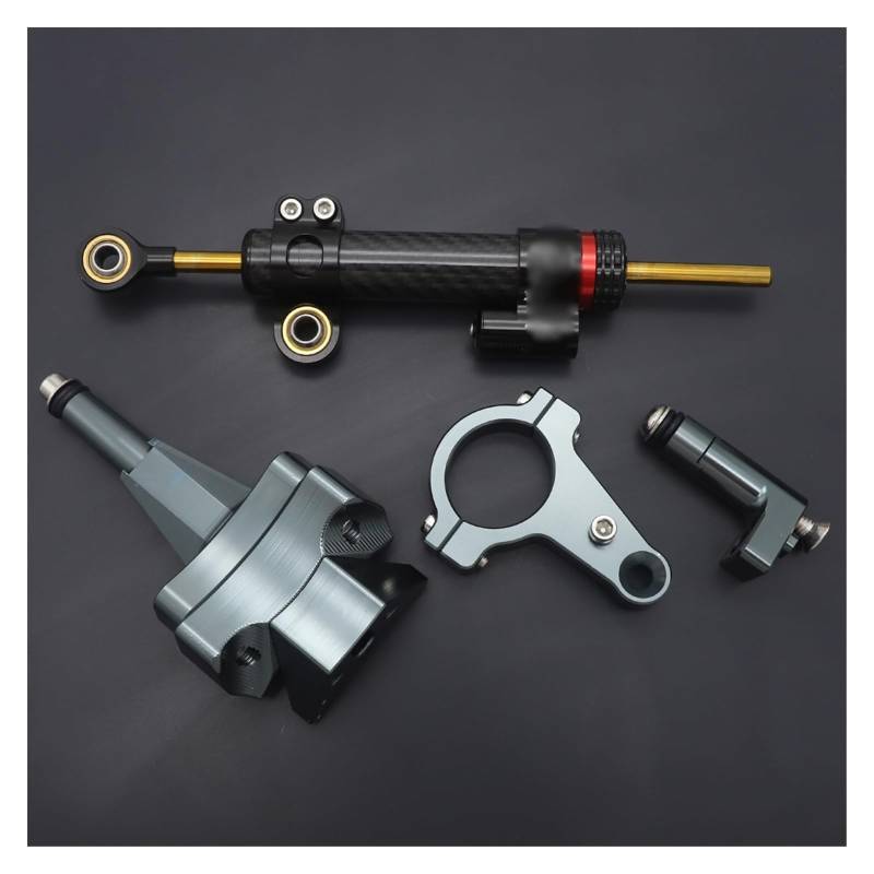 Linear Umgekehrte Stabilisieren Dämpfer Für Kawasaki Für Ninja 400 2018 2019 2020 2021 2022 CNC Einstellbare Lenkung Stabilisator Lenkung Dämpfer Montage Halterung Kit(Titanium Set) von IMAWUHM