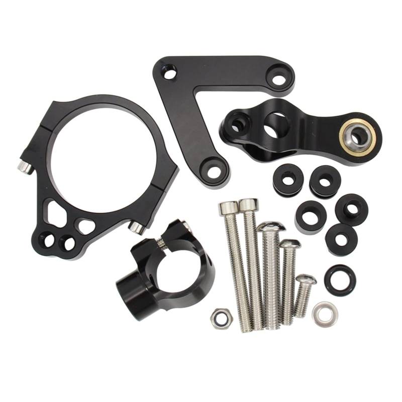 Linear Umgekehrte Stabilisieren Dämpfer Motorrad Lenkungsdämpfer Stabilisator Halterung Mount Kit Unterstützung Für Ducati 848 1098 1198 2008-2012 2009 2010 2011 Aluminium(Schwarz) von IMAWUHM
