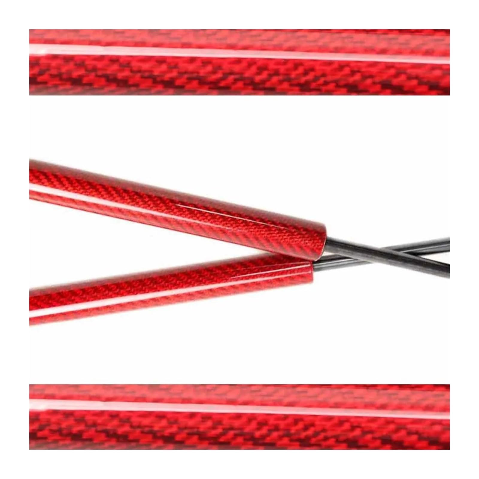 Motorhaubendämpfer Für Haval H6 MK3 2021-2024 Front Motorhaube Ändern Lift Unterstützt Schock Quellen Dämpfer Absorber Prop Haube Gas Streben Motorhauben Gasfeder(Red Carbon Fiber) von IMAWUHM