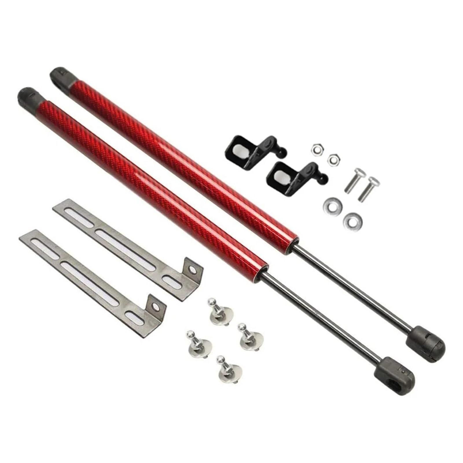 Motorhaubendämpfer Für SEAT Für Leon MK2 1P 2005-2012 Front Motorhaube Modifizieren Gasdruckfedern Kolbenhubstützen Stoßdämpfer Absorber Prop Zubehör Motorhauben Gasfeder(Red Carbon Fiber) von IMAWUHM